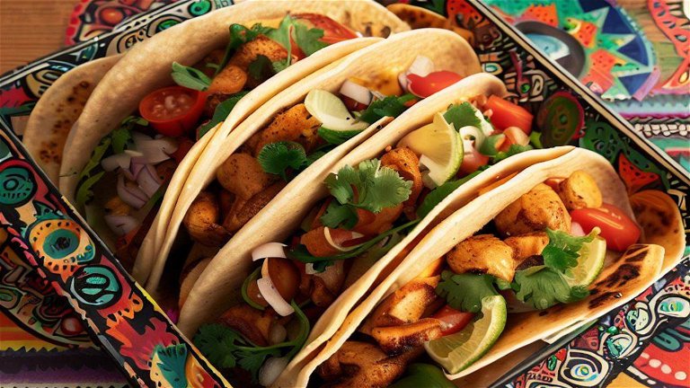Receta de tacos de pollo y verduras al estilo mexicano