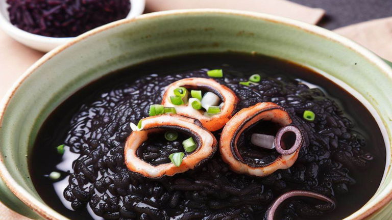 Arroz negro con sepia y calamares, receta paso a paso