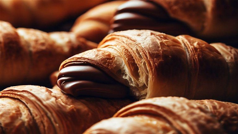 Mini-croissants rellenos con chocolate, receta paso a paso