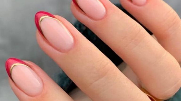 8 ideas de manicura francesa doble multicolor