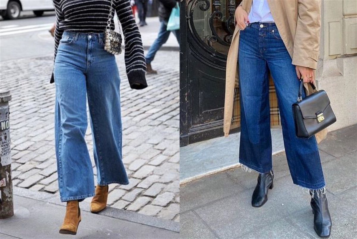 Cómo combinar un pantalón ancho para ir a la moda