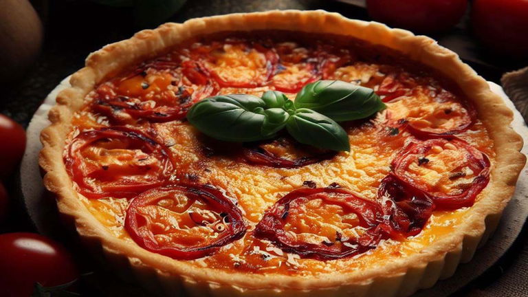 Quiche de tomate, mozzarella y albahaca, receta paso a paso