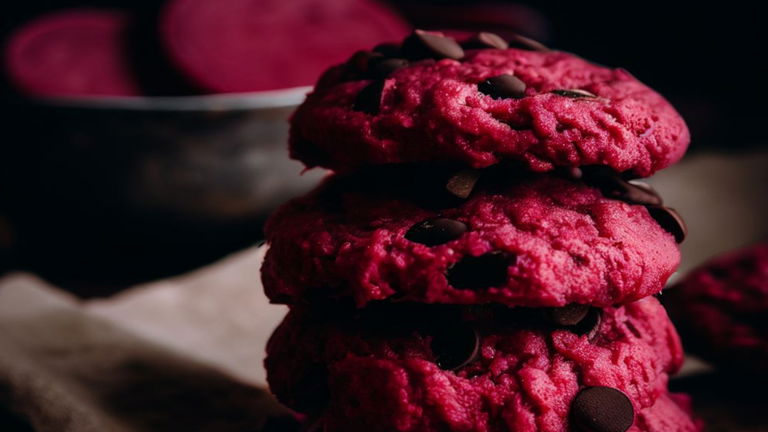 Galletas de remolacha con chispas de chocolate