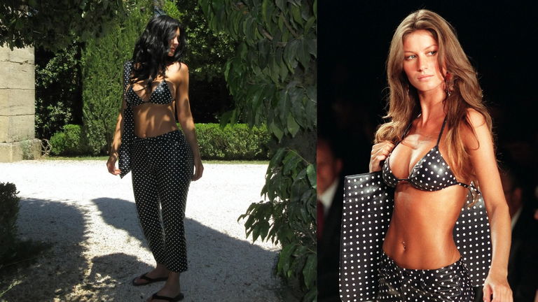 Kylie Jenner revive el glamour de los 2000 con un look de lunares en cuero de Ralph Lauren