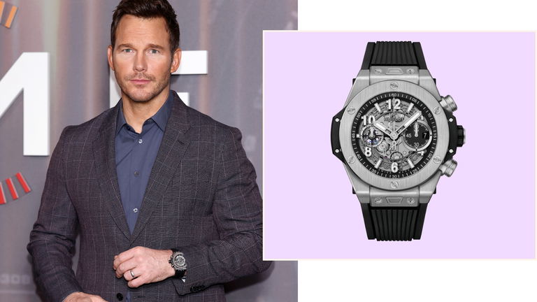 Chris Pratt impone estilo con el Hublot Big Bang Unico Titanium en el photocall de Mercy